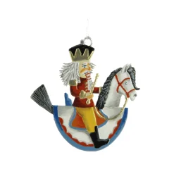 * Pewter Tree Decorations|Nutcracker On Rocking Horse