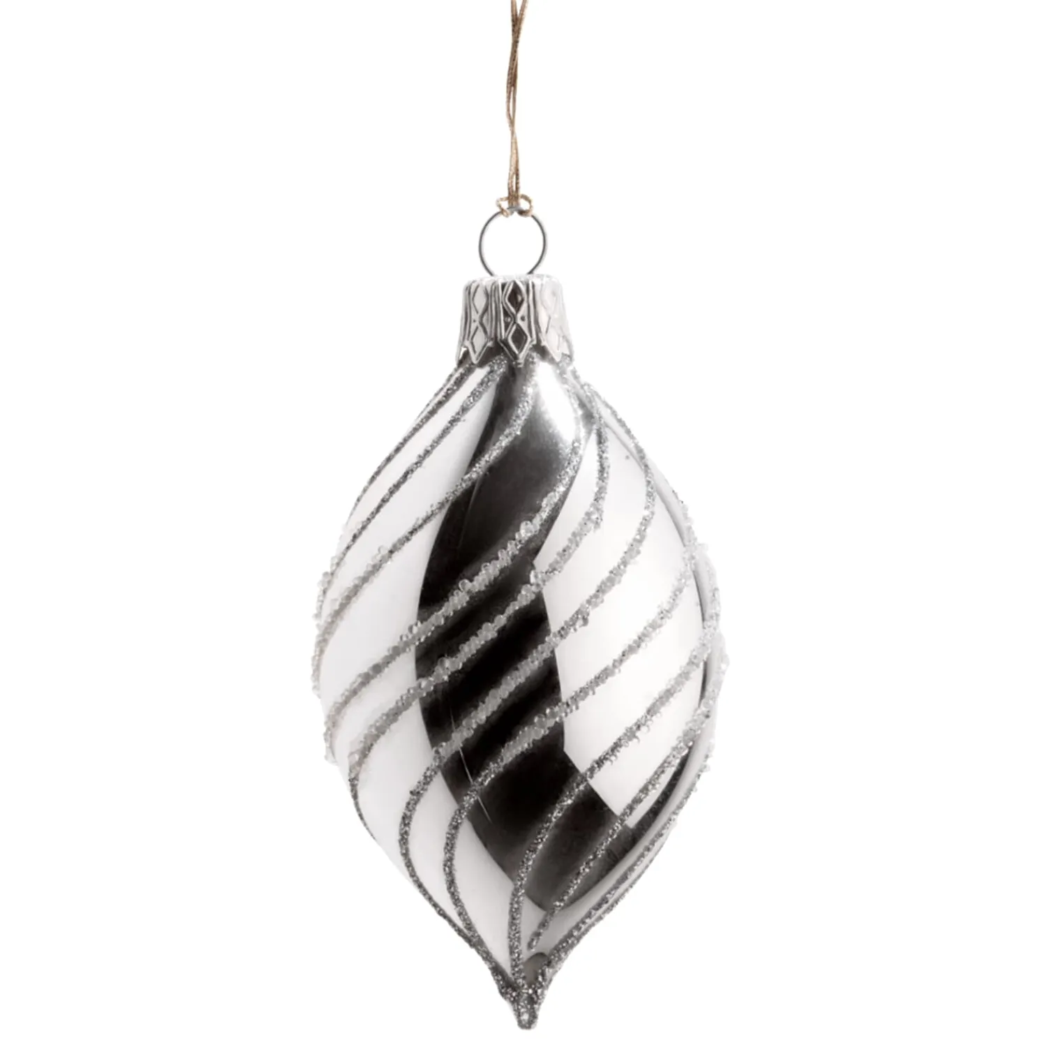 * Tree Baubles And Set Offers|Olive Silver With Silver Spirals