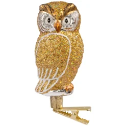 Poesie in Glas Glass Tree Decorations|Owl Gold With Clip