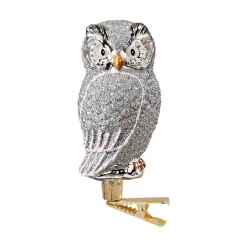 Poesie in Glas Glass Tree Decorations|Owl Silver On Clip