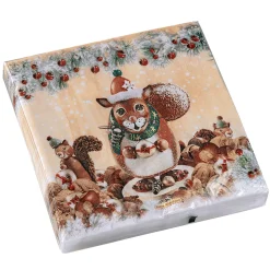 * Table Decorations|Paper Napkins "Christmas Squirrel"