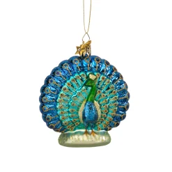 Poesie in Glas Glass Tree Decorations|Peacock