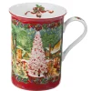 * Table Decorations|Porcelain Mug "Christmas Village", Red