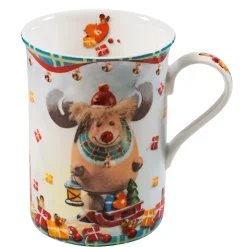 * Table Decorations|Porcelain Mug "Rudi, The Christmas Moose"