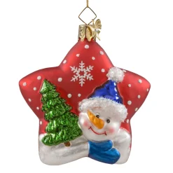 Poesie in Glas Glass Tree Decorations|Portrait Star Snowman