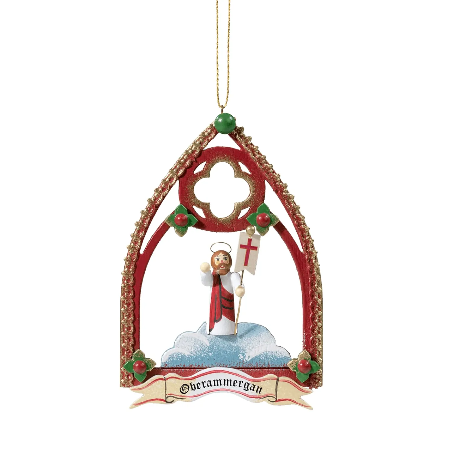 * Wood Tree Decorations|Resurrection Of Jesus, Oberammergau