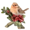 * Decorative Figurines|Robin On Poinsettia