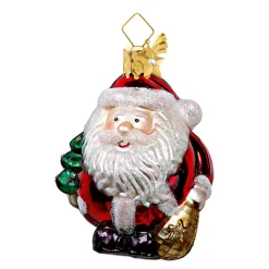 Poesie in Glas Glass Tree Decorations|Round Santa