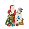 * Pewter Tree Decorations|Santa And Snowman