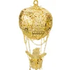 * Brass Tree Decorations|Santa Claus In Balloon, Gold-Plated