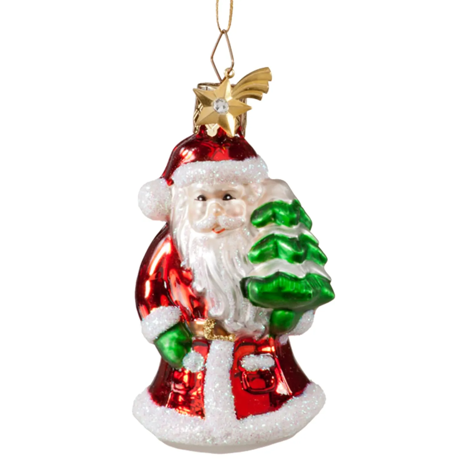 Poesie in Glas Glass Tree Decorations|Santa Claus With Tree