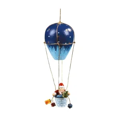 * Wood Tree Decorations|Santa In Air Balloon