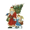 * Pewter Tree Decorations|Santa With Angel