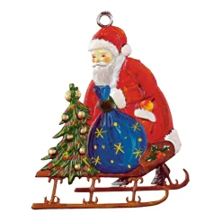 * Pewter Tree Decorations|Santa With Sleigh