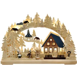 RATAGS Holzdesign Schwibbogen|Schwibbogen "Christmas In Seiffen", 115V With Usb A Port