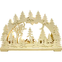 RATAGS Holzdesign Schwibbogen|Schwibbogen "Deer In The Dusk", 115V With Usb A Plug