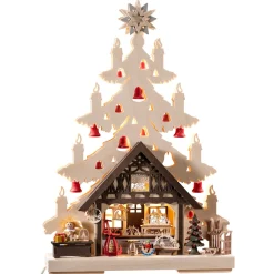 RATAGS Holzdesign Schwibbogen|Schwibbogen "Fir Tree With Gift Store", 115V With Usb A Port