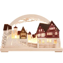 RATAGS Holzdesign Rothenburg Souvenirs|Schwibbogen "Rothenburg Plonlein" 230V With Usb A Port