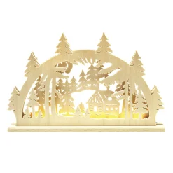 RATAGS Holzdesign Schwibbogen|Schwibbogen "Small Forest House", 230V With Usb A Port