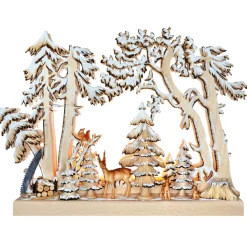 RATAGS Holzdesign Schwibbogen|Schwibbogen "Winter Forest Scene", 230V With Usb A Port