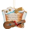 * Wood Tree Decorations|Sheet Of Music With Guitar, Special Edition "Silent Night"