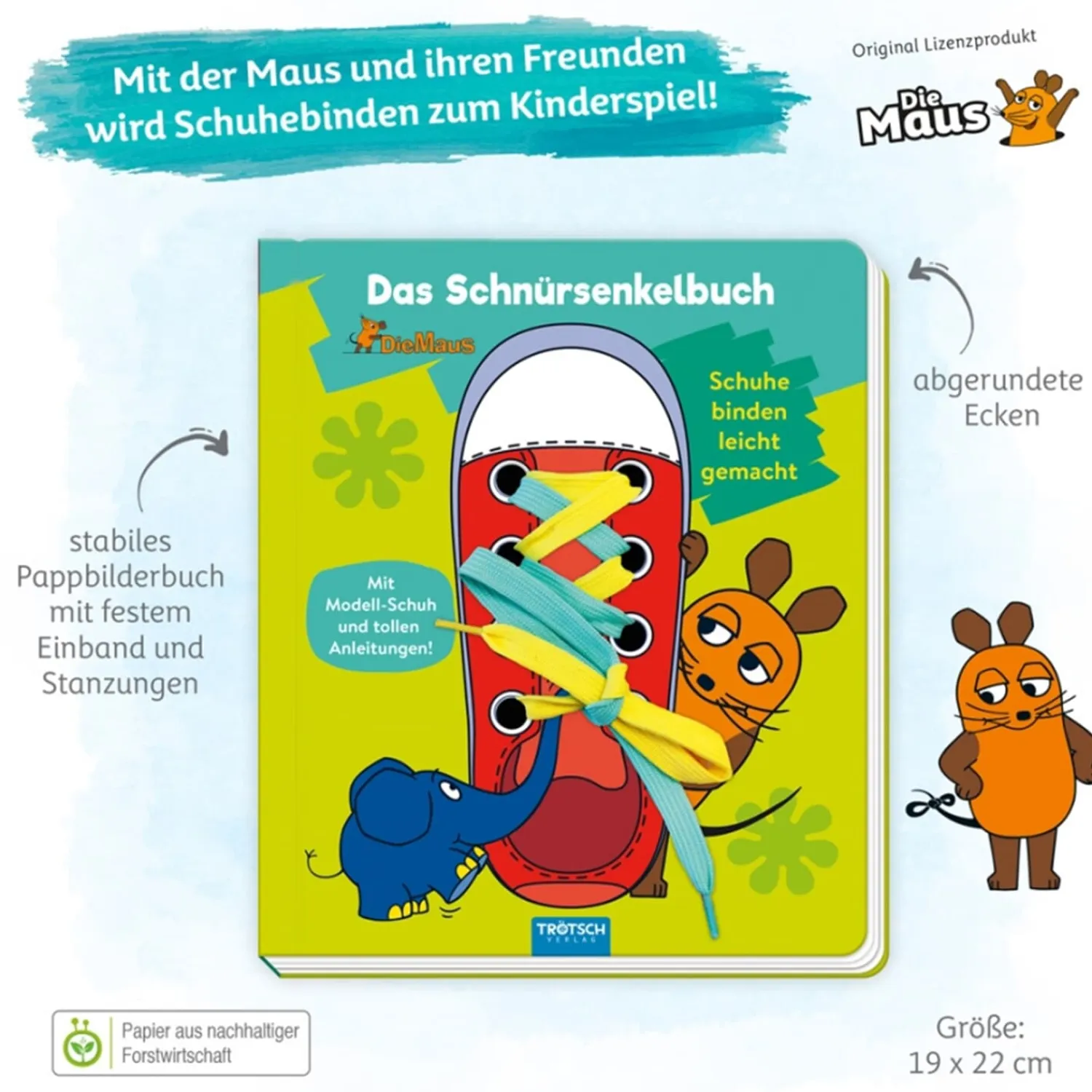 Trötsch Verlag Toys|Shoelace Book "The Mouse"