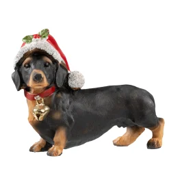 * Decorative Figurines|Small Dachshund With Bell