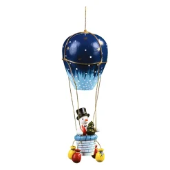 * Wood Tree Decorations|Snowman In Air Balloon