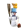 * Wood Tree Decorations|Snowman With Bird