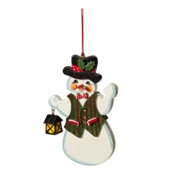 * Wood Tree Decorations|Snowman With Lantern