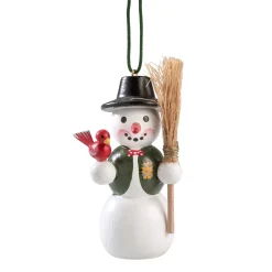 * Wood Tree Decorations|Snowman With Red Birds