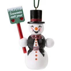 * Wood Tree Decorations|Snowman With Shovel