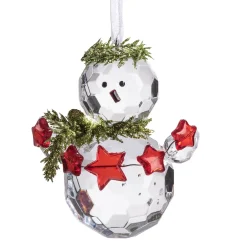 * Acrylic Tree Decorations|Snowman With Stars