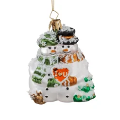Poesie in Glas Glass Tree Decorations|Snowmen In Love