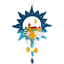 * Wood Tree Decorations|Star With Church