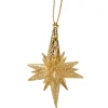 * Plastic Tree Decorations|Star With Glitter, Gold, 6 Cm