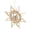 * Wood Tree Decorations|Star With Holy Family