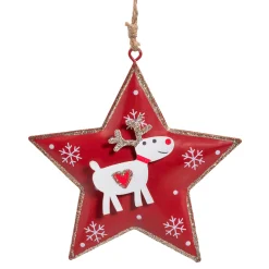 * Metal Tree Decorations|Star With Reindeer