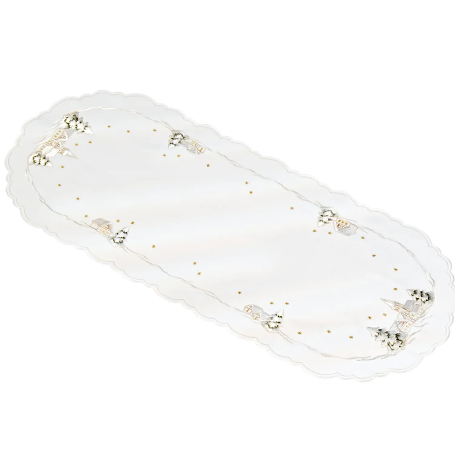 * Table Decorations|Table Runner "Winter Village" 36X88 Cm