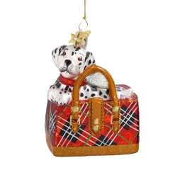 Poesie in Glas Glass Tree Decorations|Tartan Handbag With Dalmatian