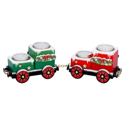 * Candle- & Tealight Holders|Tealight Candle Holder "Wagons Christmas Journey"