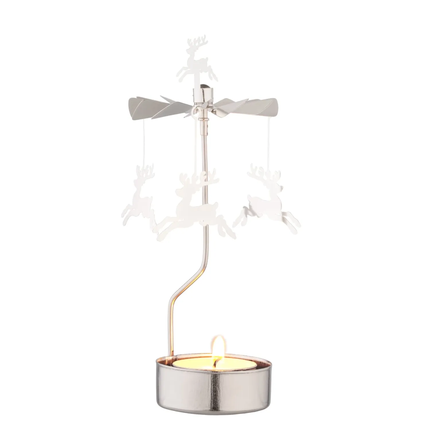 * Candle- & Tealight Holders|Tealight Carousel "Reindeers", Silver