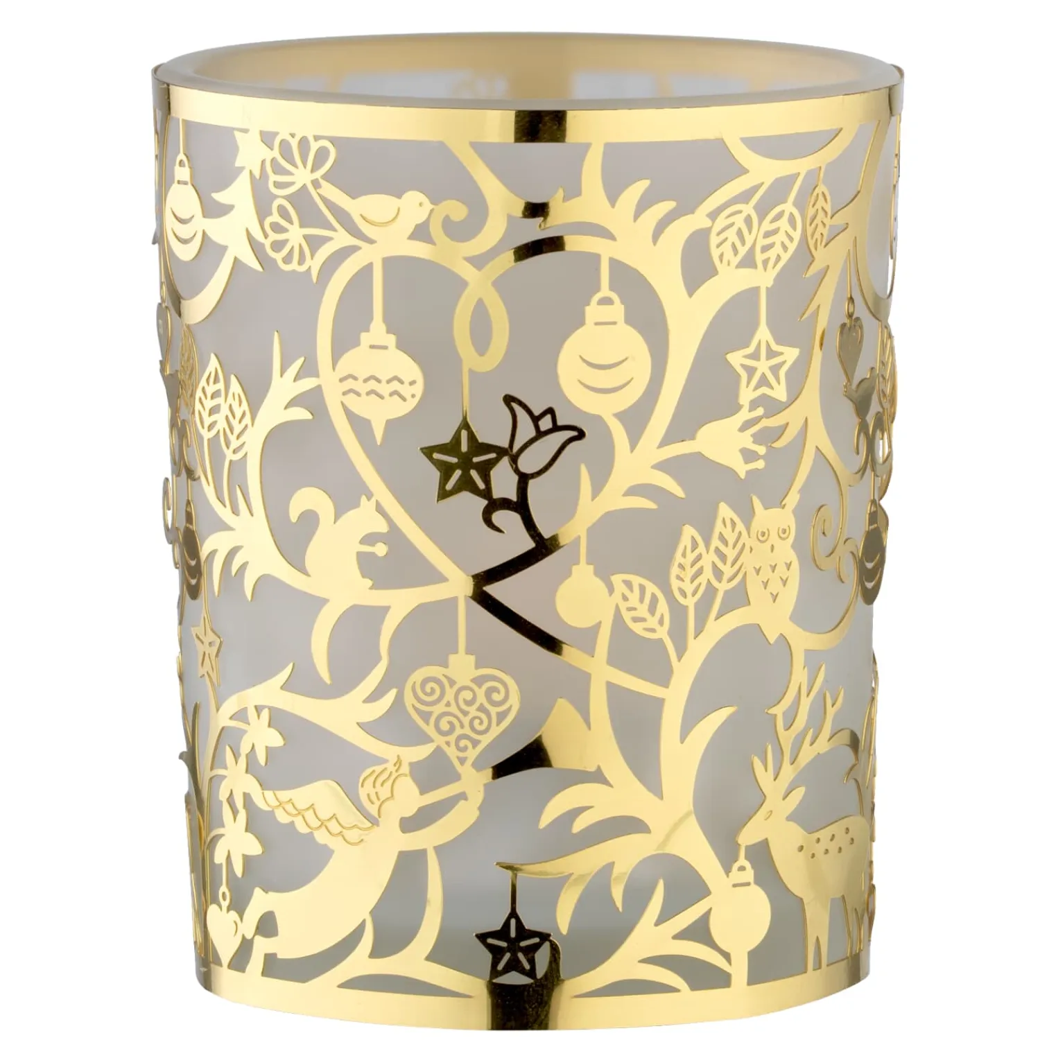 * Candle- & Tealight Holders|Tealight Glass "Christmas In The Forest" Gold