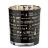 * Candle- & Tealight Holders|Tealight Glass "Merry Christmas", 10Cm