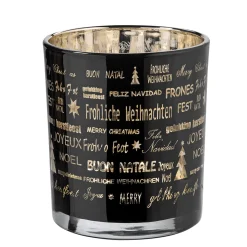 * Candle- & Tealight Holders|Tealight Glass "Merry Christmas", 10Cm
