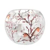 * Candle- & Tealight Holders|Tealight Holder "Robin Family" Oval, 8 Cm
