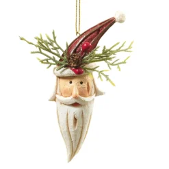 * Resin Tree Decorations|Tree Ornament Santa's Head, Small