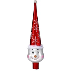 * Tree Topper|Tree Top "Snowman", Red, 30Cm