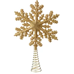* Tree Topper|Tree Topper, Snowflake With Glitter, Gold