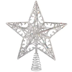 * Tree Topper|Tree Topper Star With Glimmer, Silver